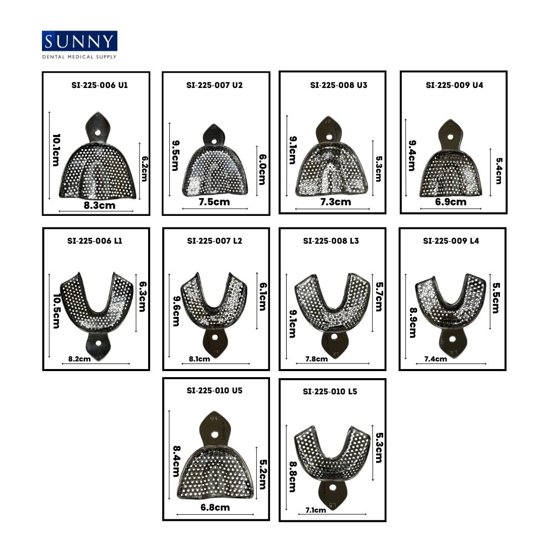 Perforated (with Dip) Impression Trays Crown and Bridge Stainless Steel SS Dental - Image 2